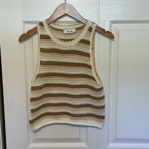 Sadie & Sage Brown and Cream Striped Tank Top